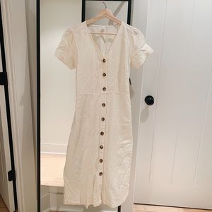 ButtonFront Midi dress in cream